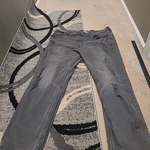 Denim Gold Mens Straight Acid Wash Distressed Stretch Jeans Size 40x32 READ!